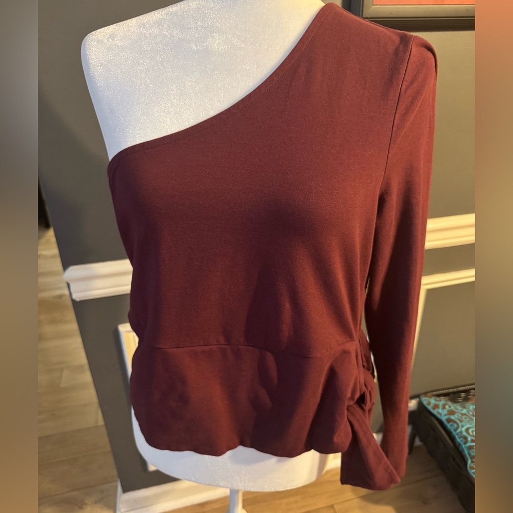 Banana republic maroon one sleeve top